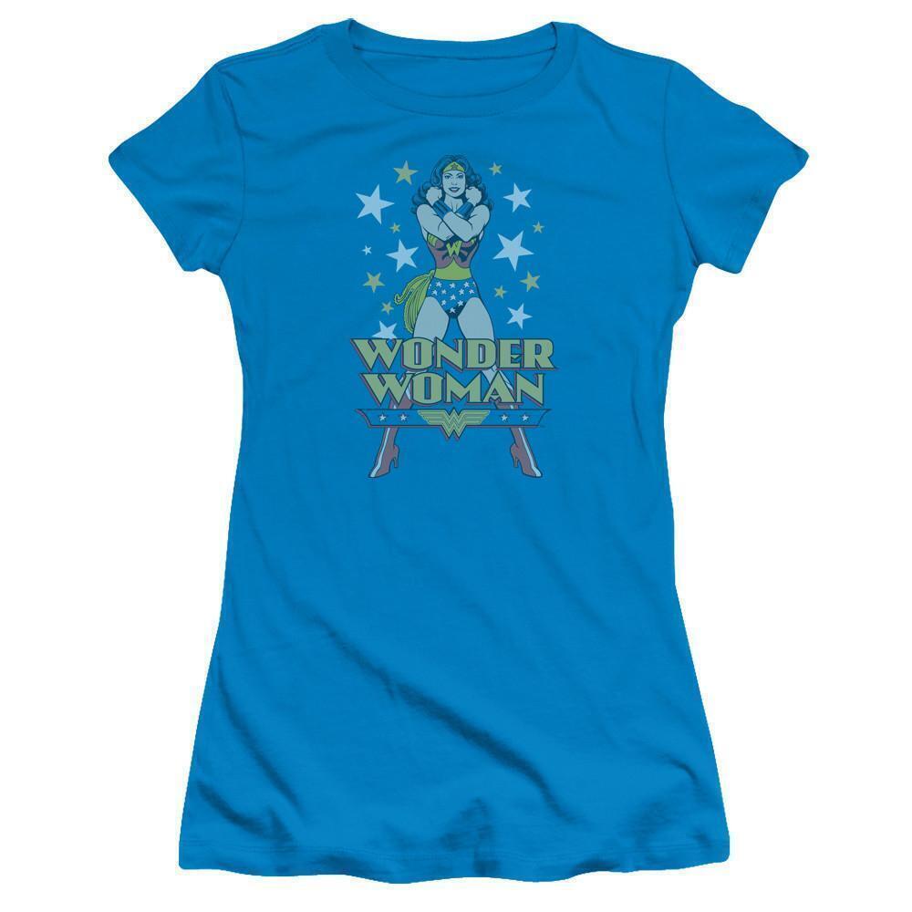 Wonder Woman A Wonder Junior Womens Sheer T Shirt Turquoise